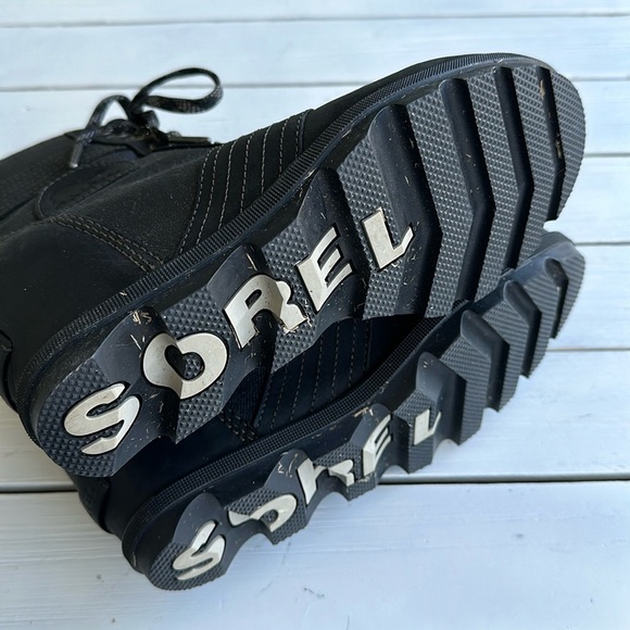 Sorel Lexie Wedge Boot Black Leather size 9 - Picture 10 of 11